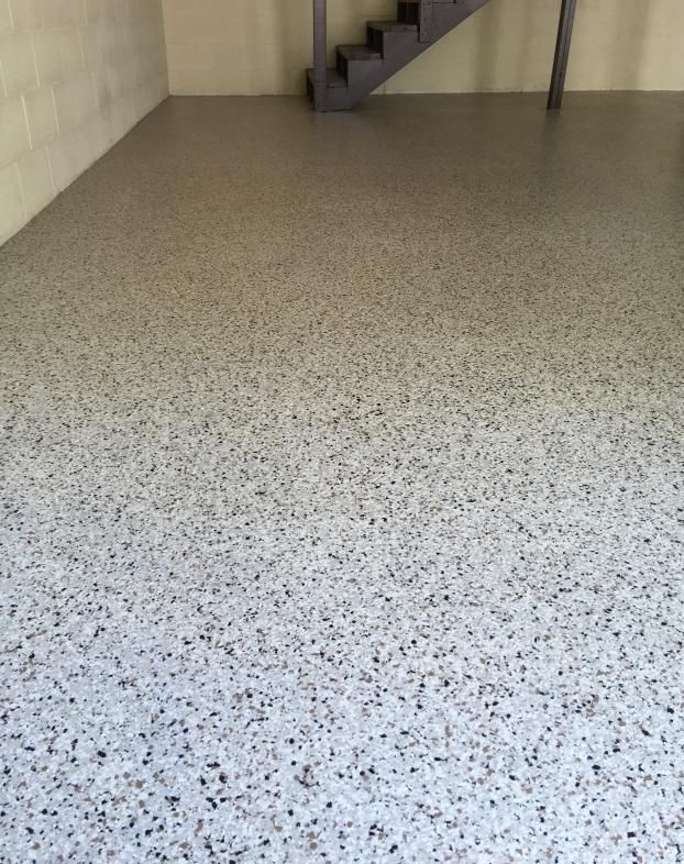 A recent epoxy flooring job in the  area